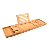 Bathtubs: Luxury Adjustable Bamboo Bath Tray Caddy - Spa Book Wine & Accessories Holder