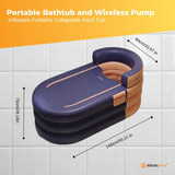 Bathtubs: Portable Bathtub and Wireless Pump - Inflatable Foldable Collapsible Adult Tub Orange