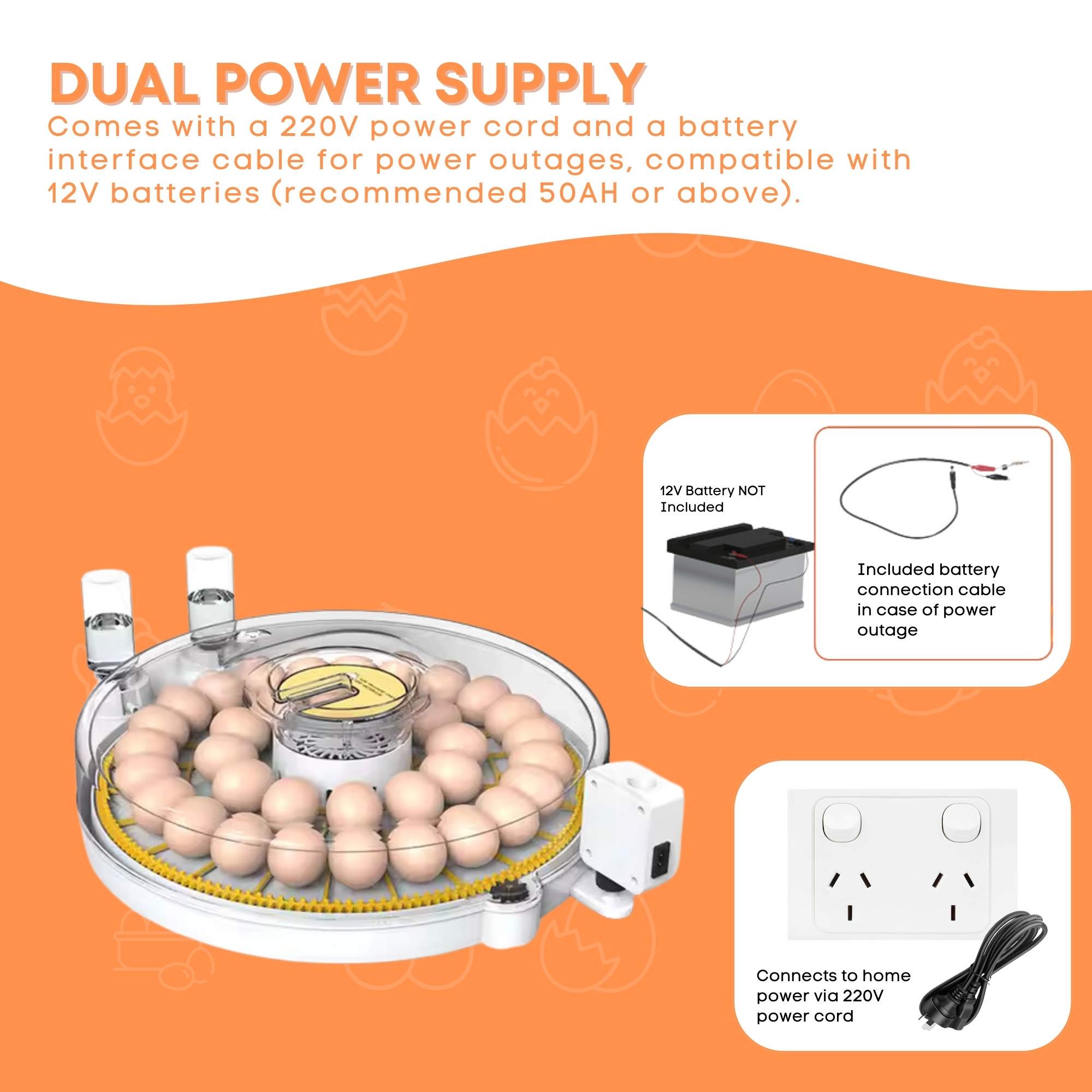 Coop & Hutch Accessories: Automatic 35 Egg Incubator - Electric Digital Turning Chicken Quail Duck Hatching