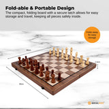 Board Games: Social Hike Wooden Chess & Checkers 2 in 1  Magnetic Travel Foldable Board Game