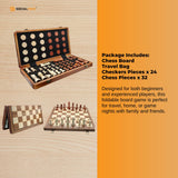 Board Games: Social Hike Wooden Chess & Checkers 2 in 1  Magnetic Travel Foldable Board Game