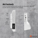 Tooleroo USB Rechargeable Desktop CD Player Speaker – Bluetooth Portable White