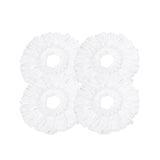 4x Kitchee Microfibre Mop Head Replacement for Kitchee Spin Mop - White Round