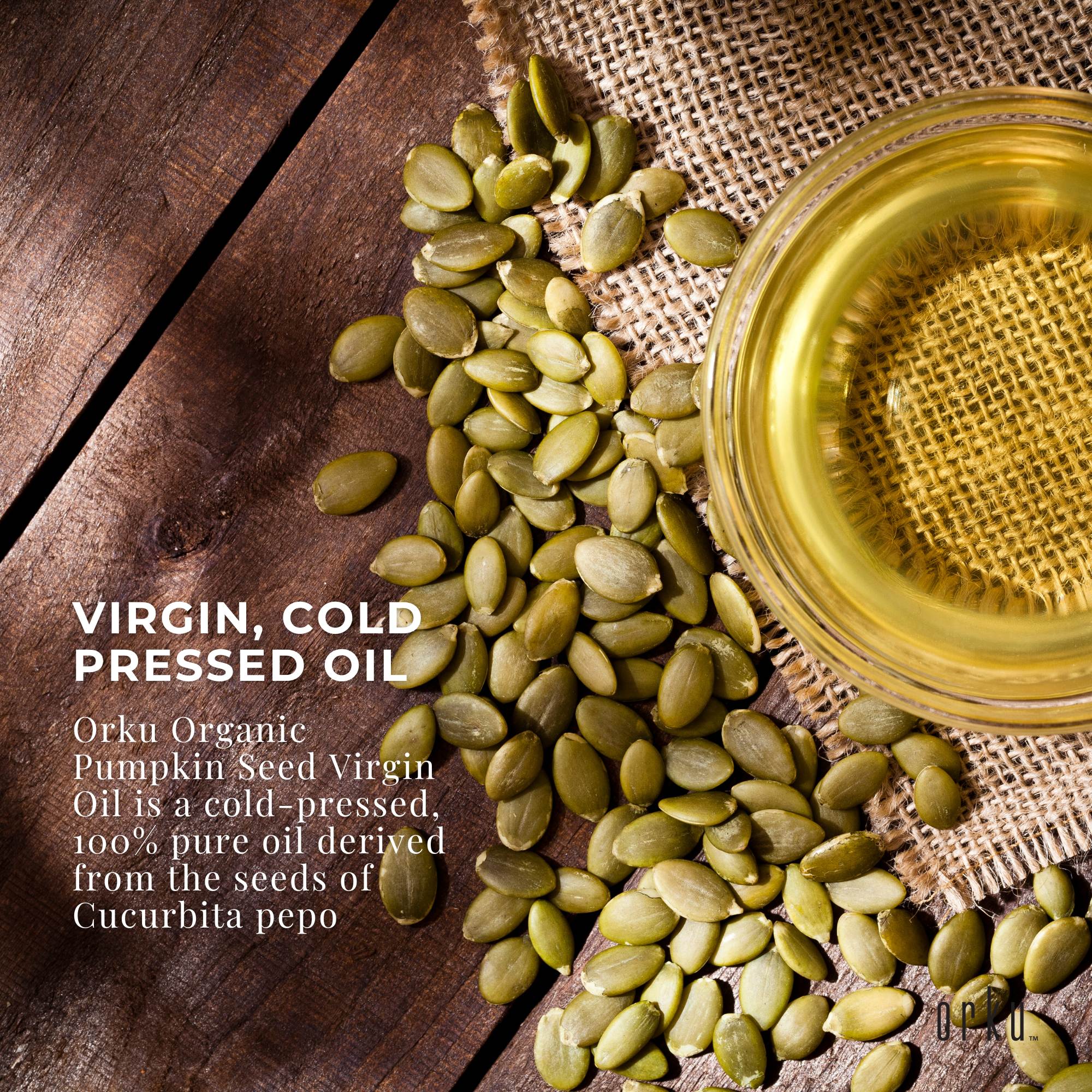 Orku 500ml Organic Pumpkin Seed Oil – Virgin Cold Pressed Unrefined Cosmetic Gr.