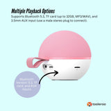 Mini Karaoke Machine and 2x Wireless Microphones Portable Bluetooth Speaker Pink