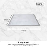 Kitchee Foam Floor Mat 200x200cm - Padded Thick Deep Soft Tatami Style Rug Grey