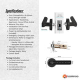 Tooleroo Digital Smart Door Lock Handle - 5in1 Keypad Home Entry Security System