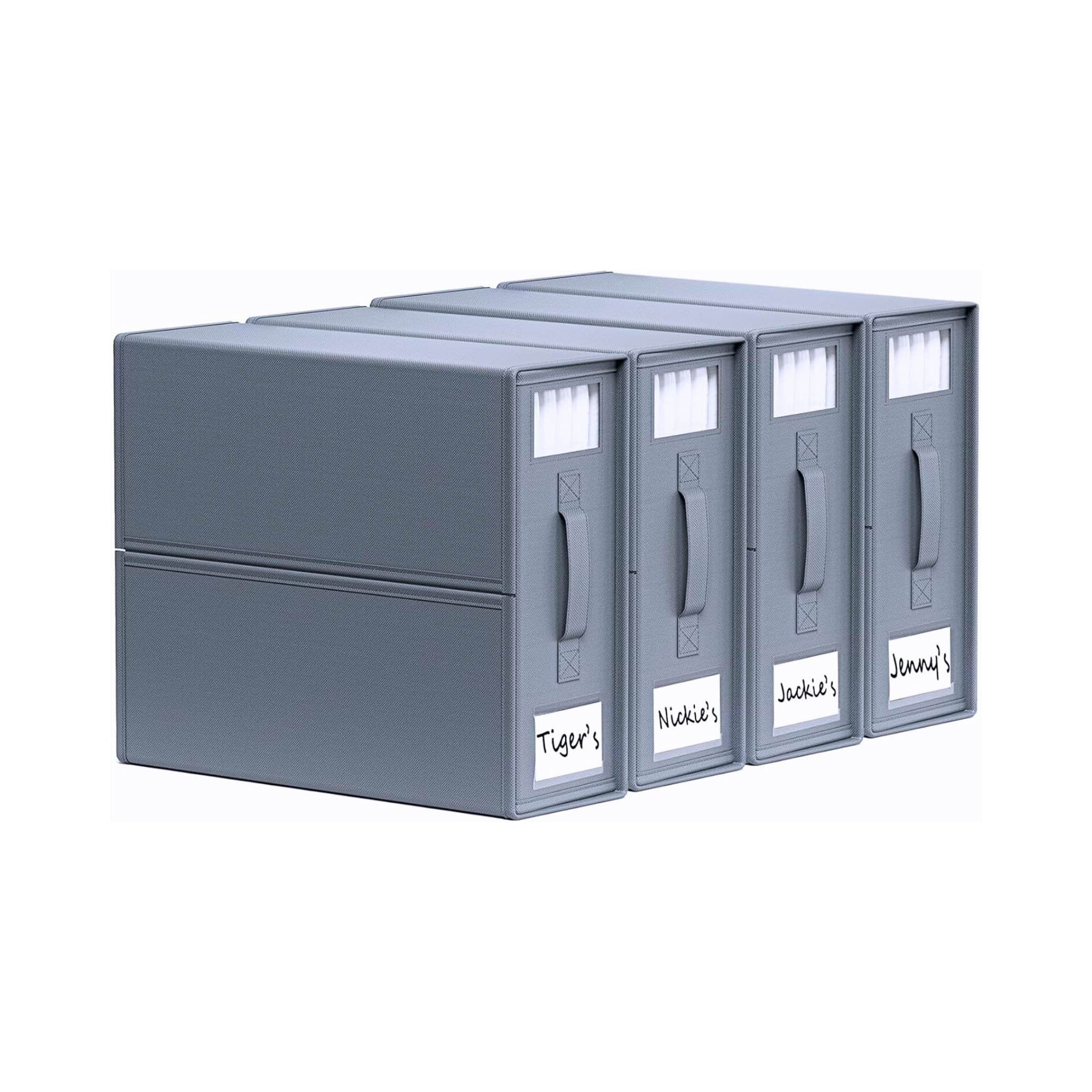 Kitchee 4x Foldable Bed Sheet Storage Box - Linen + Closet Organiser Grey