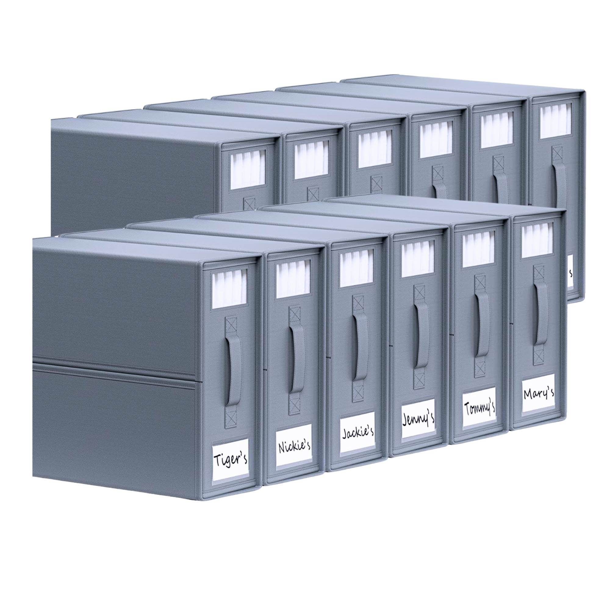 Clothing & Wardrobe Storage: 10x Kitchee Foldable Bed Sheet Storage Box - Linen and Closet Organiser Grey