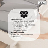 10x Kitchee Foldable Bed Sheet Storage Box – Linen & Closet Organiser Grey