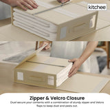 1x Kitchee Foldable Bed Sheet Storage Box - Linen and Closet Organiser Beige