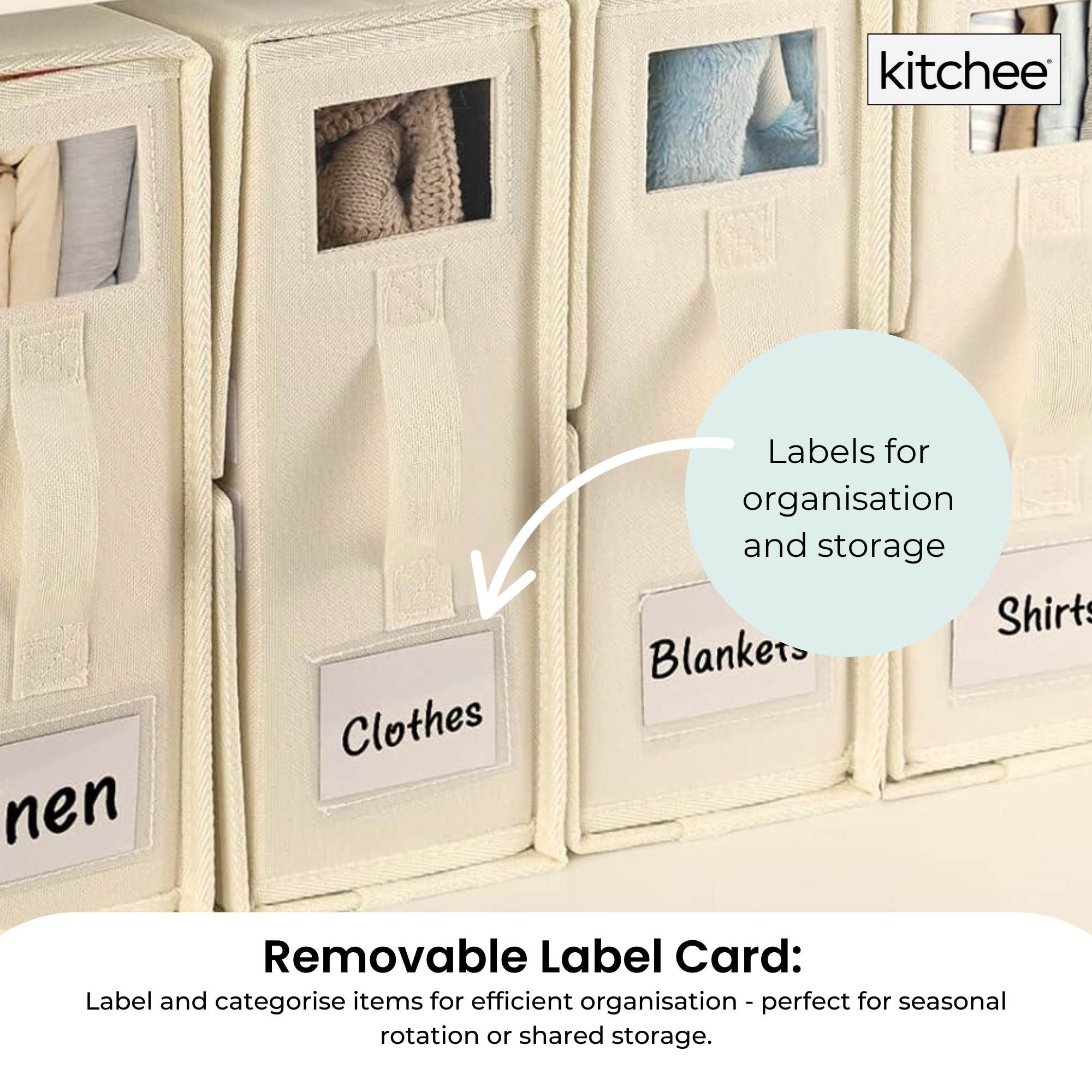 1x Kitchee Foldable Bed Sheet Storage Box - Linen and Closet Organiser Beige