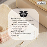 1x Kitchee Foldable Bed Sheet Storage Box - Linen and Closet Organiser Beige