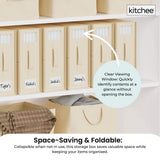 Clothing & Wardrobe Storage: 4x Kitchee Foldable Bed Sheet Storage Box - Linen and Closet Organiser Beige