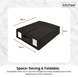 1x Kitchee Foldable Bed Sheet Storage Box - Linen and Closet Organiser Black