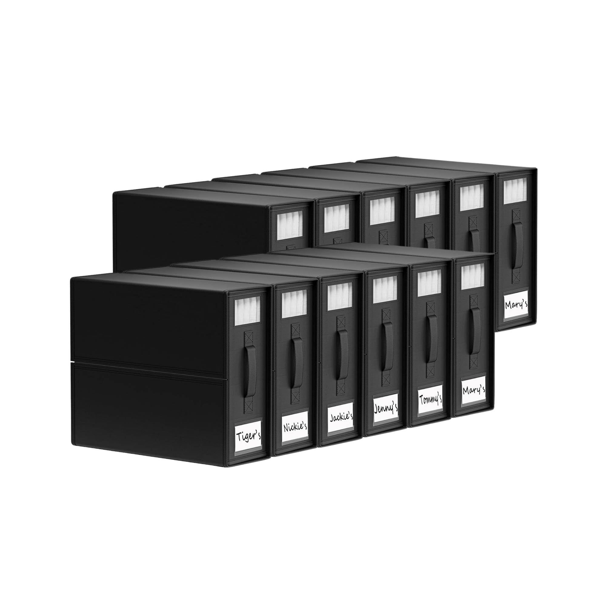 10x Kitchee Foldable Bed Sheet Storage Box - Linen and Closet Organiser Black