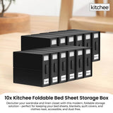 10x Kitchee Foldable Bed Sheet Storage Box – Linen & Closet Organiser Black