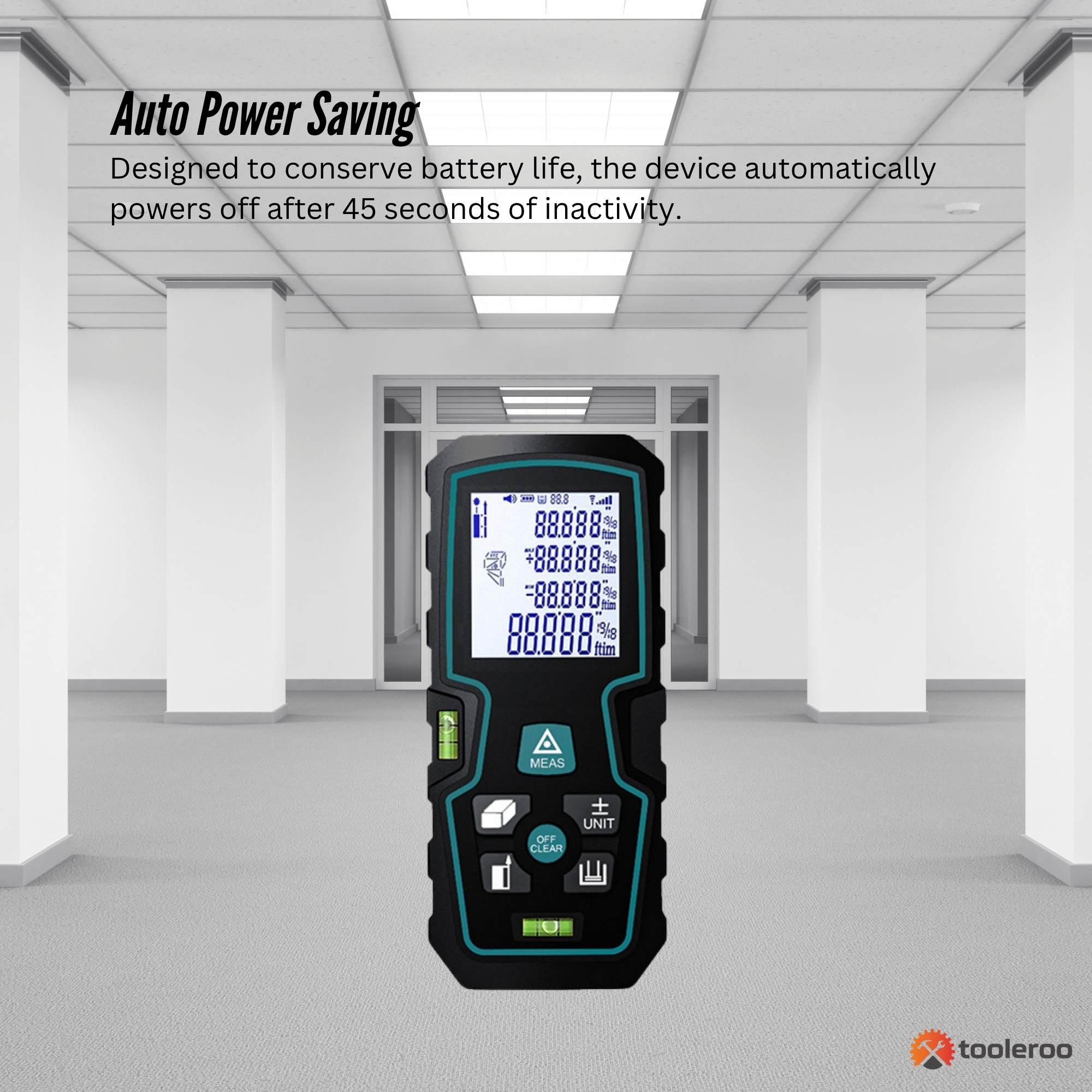Tooleroo 70m Digital Laser Distance Measurer - LCD Area Volume Meter Tool
