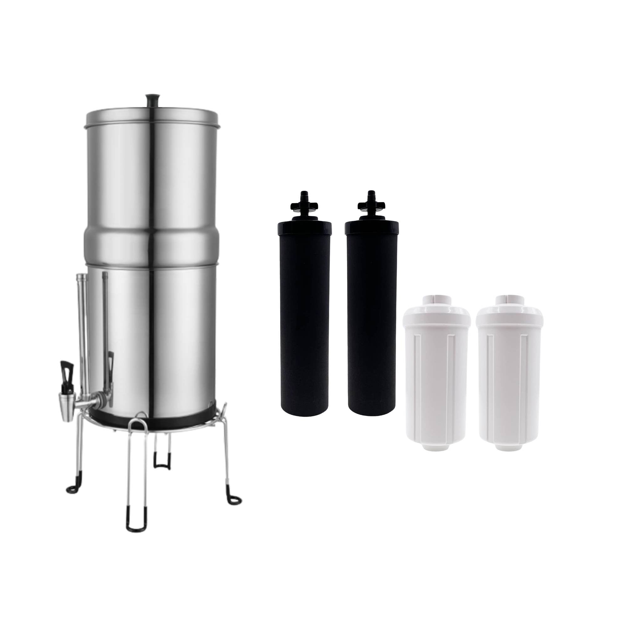Orku 23L Gravity Benchtop Water Filter System with Gauge - Stainless Steel