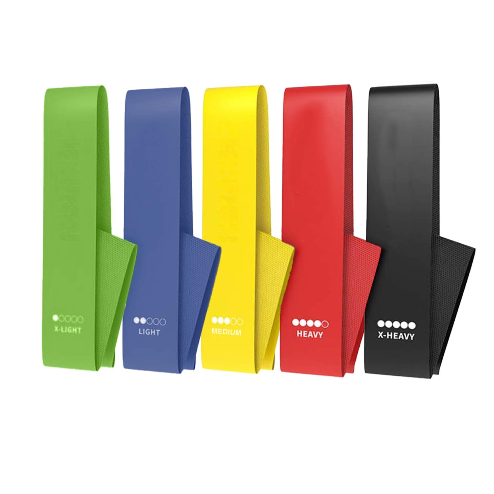 Yoga & Pilates: Social Hike Resistance Bands 5-Pack  Anti-Slip Latex Workout Loops 2.318.1kg
