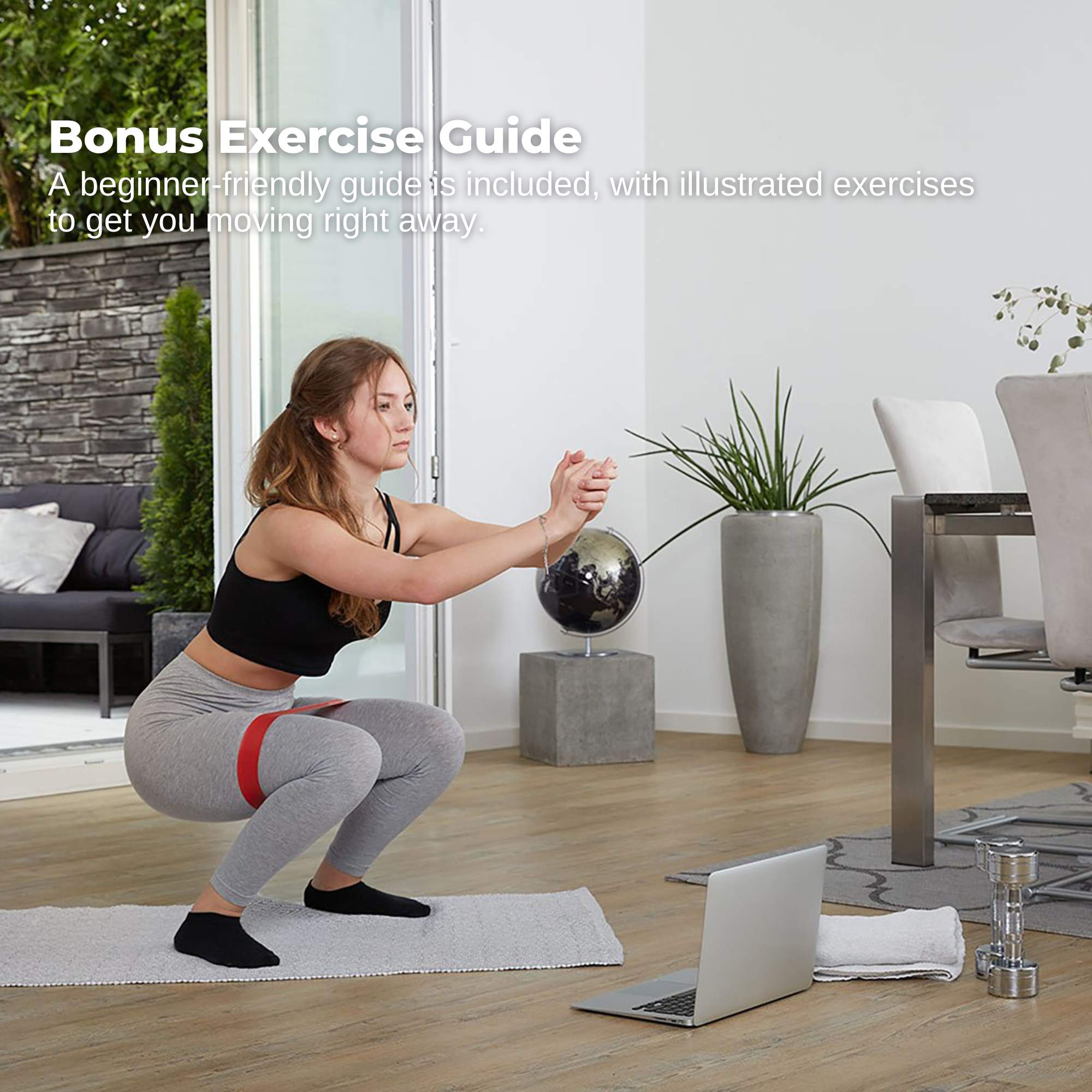 Yoga & Pilates: Social Hike Resistance Bands 5-Pack  Anti-Slip Latex Workout Loops 2.318.1kg