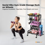 Weightlifting Machines & Racks: Social Hike Gym Equipment Storage Rack on Wheels - Dumbbells Weights Organiser