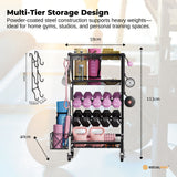 Weightlifting Machines & Racks: Social Hike Gym Equipment Storage Rack on Wheels - Dumbbells Weights Organiser