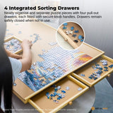 Jigsaw Puzzles & Accessories: Social Hike 1000pcs Puzzle Board 4 Drawer with Cover -  Wooden Rotating Tabletop