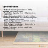 Jigsaw Puzzles & Accessories: Social Hike 1000pcs Puzzle Board 4 Drawer with Cover -  Wooden Rotating Tabletop