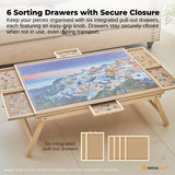 Jigsaw Puzzles & Accessories: Social Hike 1500pcs Puzzle Board Table 6 Drawer with Cover - Wooden Folding Legs