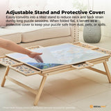 Jigsaw Puzzles & Accessories: Social Hike 1500pcs Puzzle Board Table 6 Drawer with Cover - Wooden Folding Legs