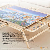 Jigsaw Puzzles & Accessories: Social Hike 1500pcs Puzzle Board Table 6 Drawer with Cover - Wooden Folding Legs