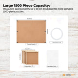 Jigsaw Puzzles & Accessories: Social Hike 1500pcs Puzzle Board 4 Drawer with Cover - Wooden Rotating Tabletop