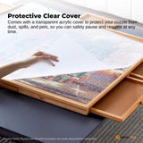Jigsaw Puzzles & Accessories: Social Hike 1500pcs Puzzle Board 4 Drawer with Cover - Wooden Rotating Tabletop