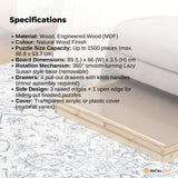 Jigsaw Puzzles & Accessories: Social Hike 1500pcs Puzzle Board 4 Drawer with Cover - Wooden Rotating Tabletop