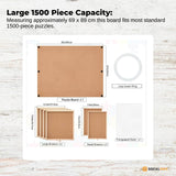 Jigsaw Puzzles & Accessories: Social Hike 1500pcs Puzzle Board 6 Drawer with Cover - Wooden Rotating Tabletop