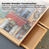 Jigsaw Puzzles & Accessories: Social Hike 1500pcs Puzzle Board 6 Drawer with Cover - Wooden Rotating Tabletop