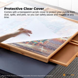 Jigsaw Puzzles & Accessories: Social Hike 1500pcs Puzzle Board 6 Drawer with Cover - Wooden Rotating Tabletop