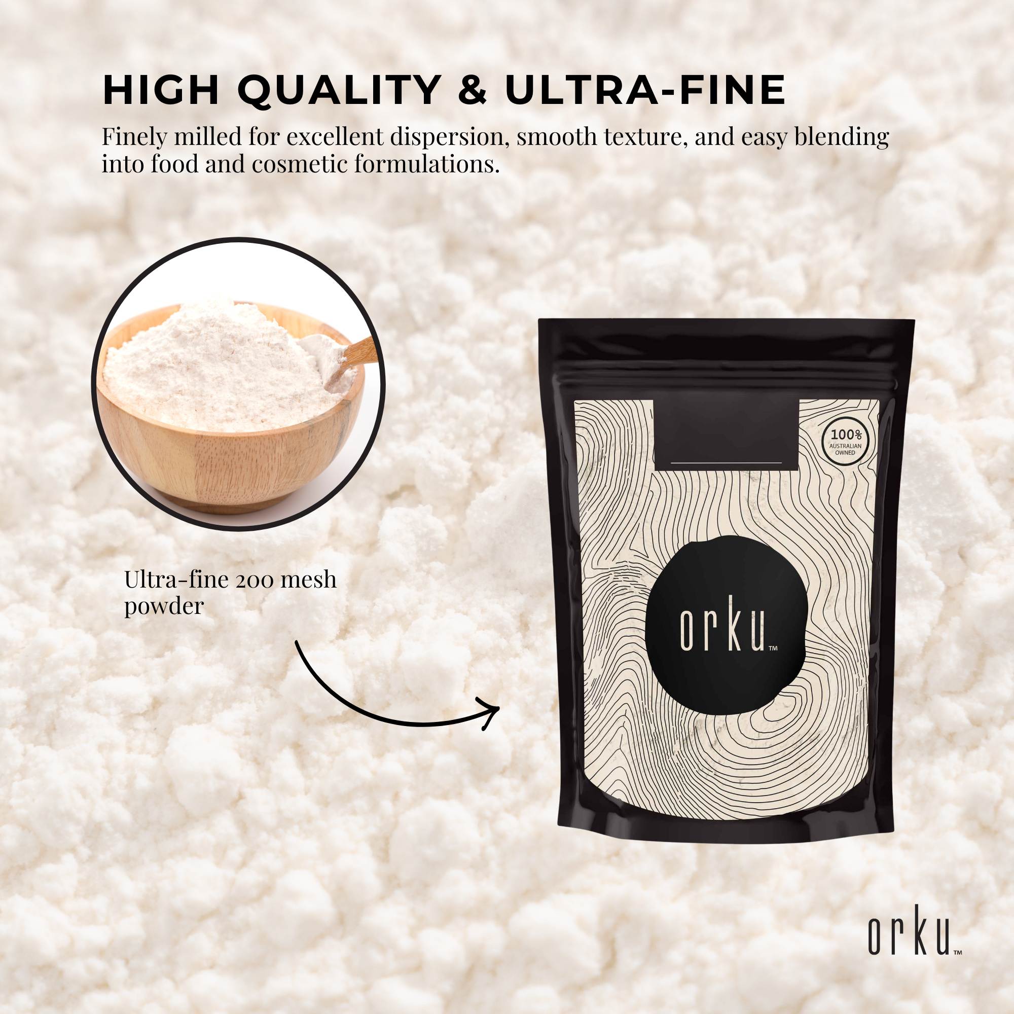 Orku 400g Xanthan Gum Thickener Pure Fine Powder 200 Mesh FCC E415 Food Additive