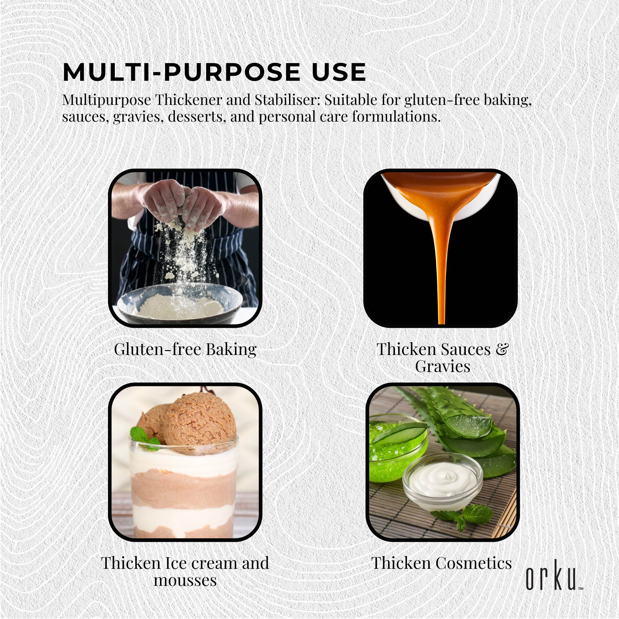 Orku 400g Xanthan Gum Thickener Pure Fine Powder 200 Mesh FCC E415 Food Additive