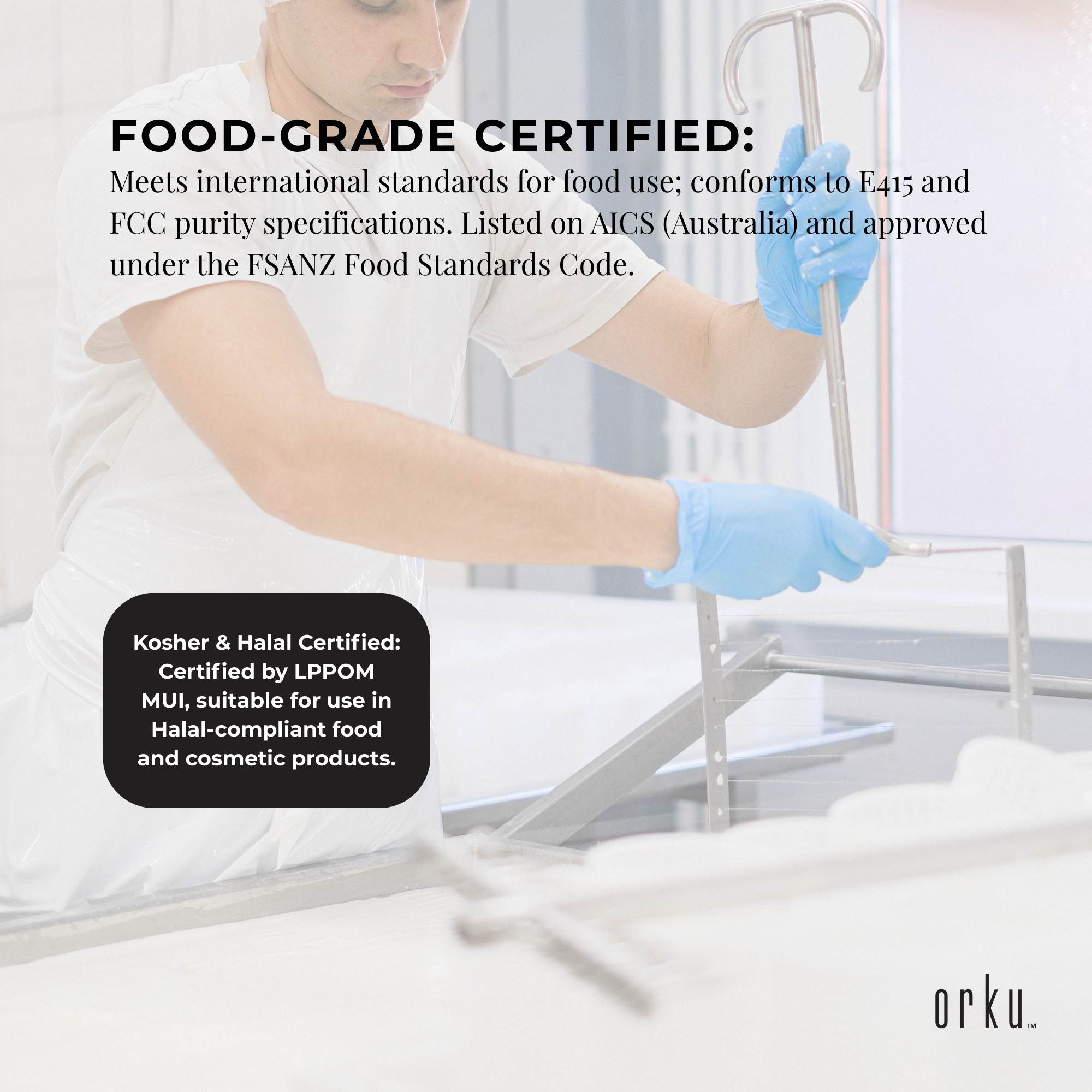 Orku 400g Xanthan Gum Thickener Pure Fine Powder 200 Mesh FCC E415 Food Additive