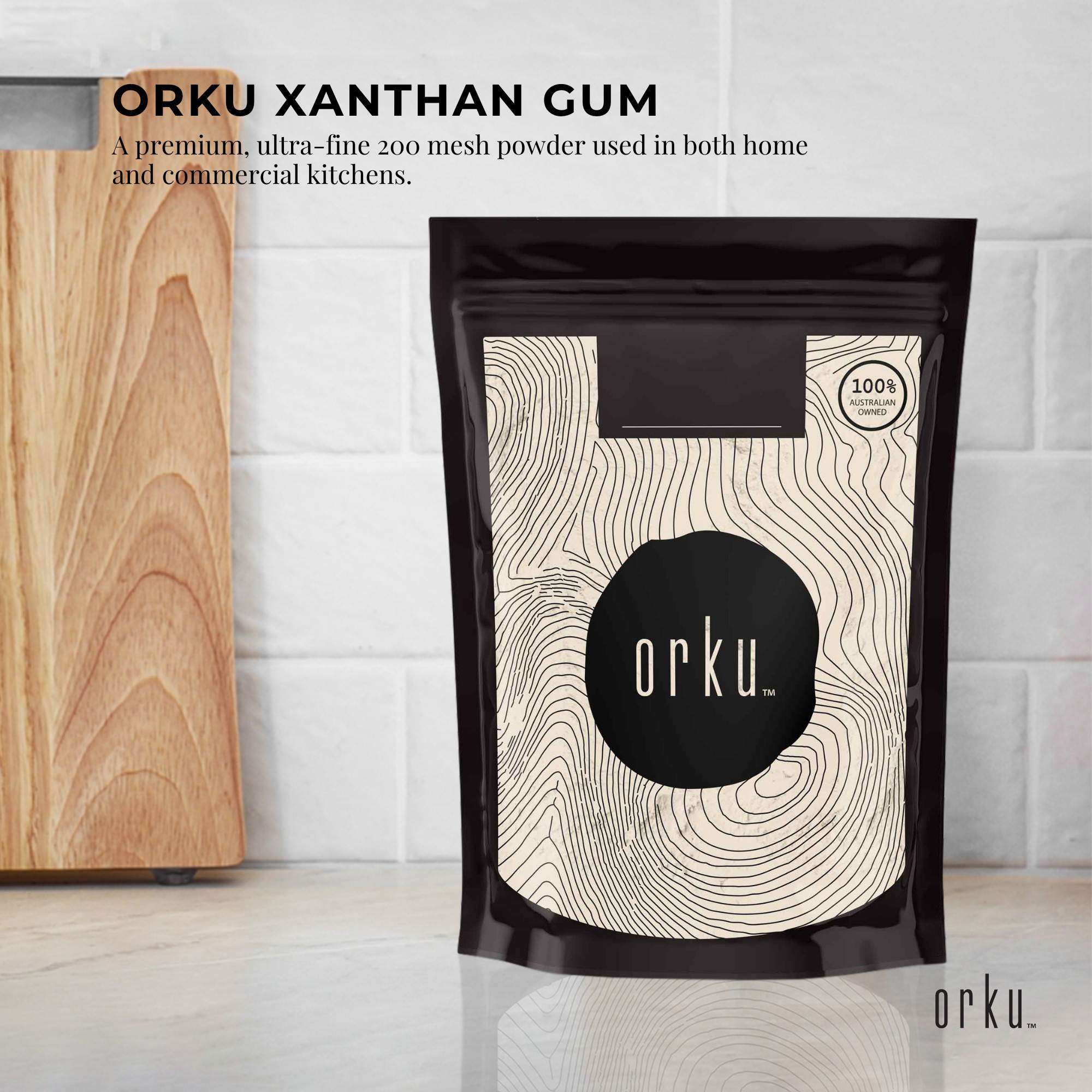 Seasonings & Spices: Orku 1Kg Xanthan Gum Thickener Pure Fine Powder 200 Mesh FCC E415 Food Additive