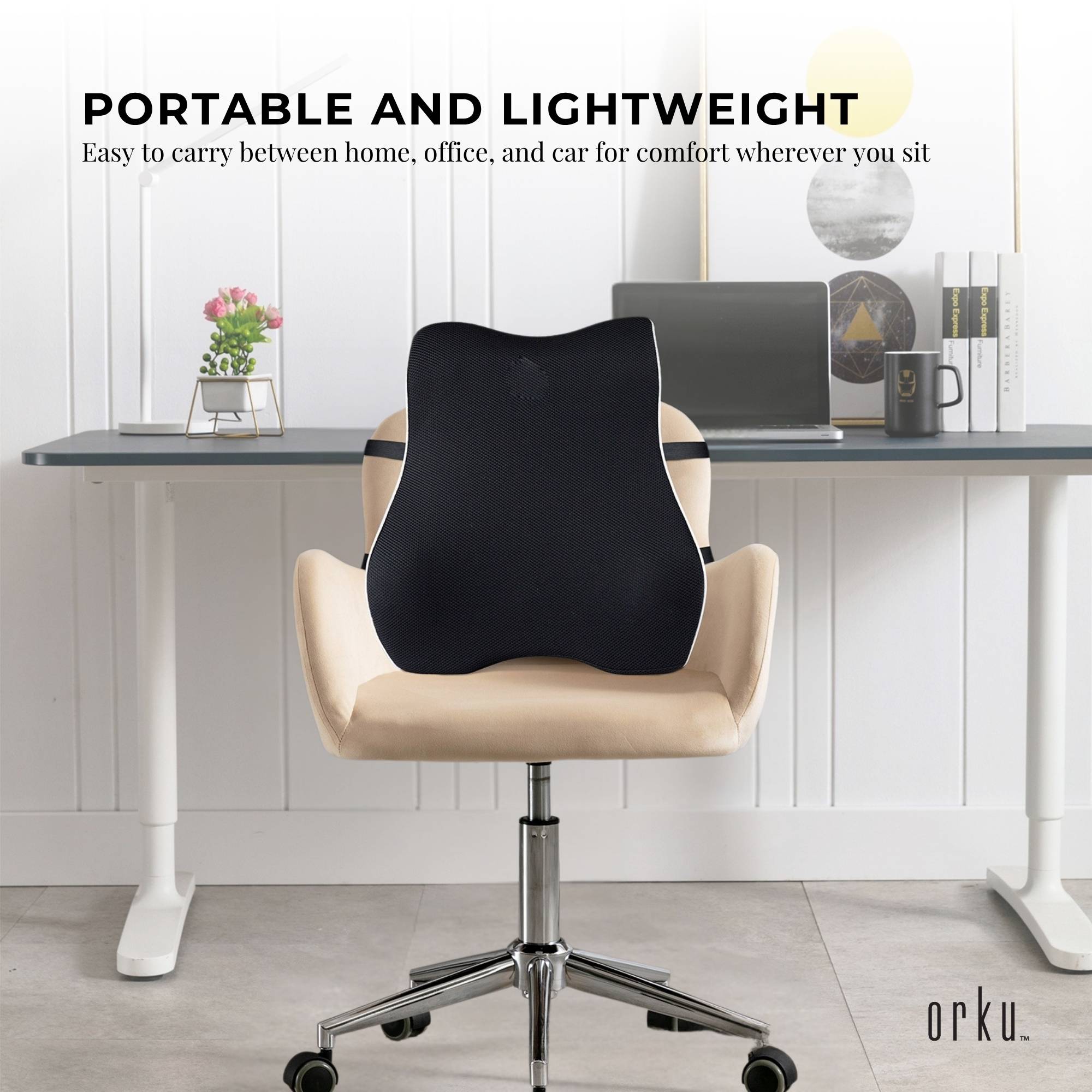 Portable Toilets & Showers: Orku Ergonomic Lumbar Cushion - Memory Foam Back Support Car Office Gaming Chair