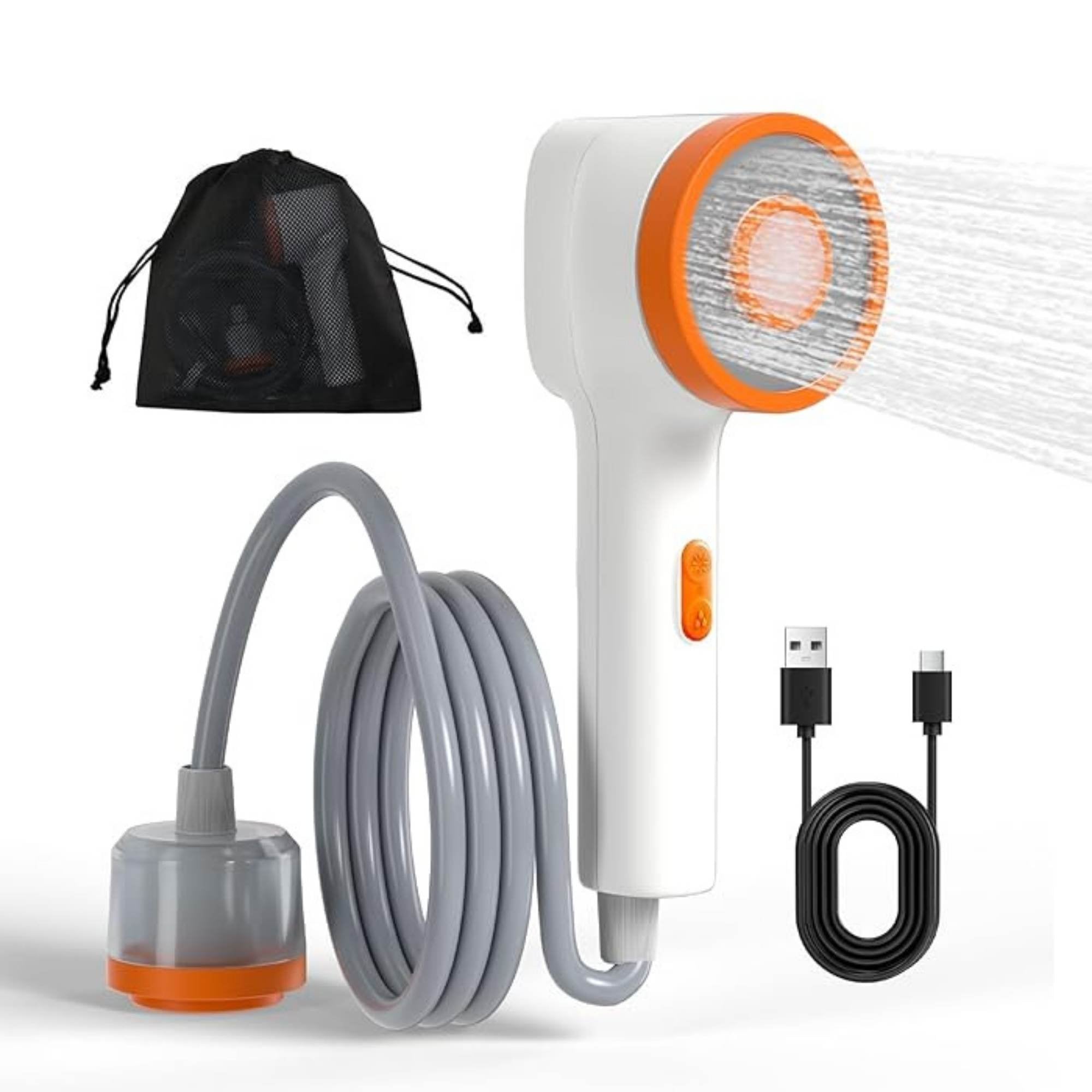 Portable Toilets & Showers: Social Hike Portable Camping Shower Head - Outdoor Rechargeable Pump LED Light