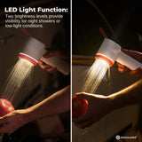 Portable Toilets & Showers: Social Hike Portable Camping Shower Head - Outdoor Rechargeable Pump LED Light