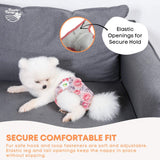 Rooster Farms Female Dog Diapers Medium 3Pk - Washable Reusable Nappy Hook/Loop