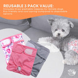 Dog Apparel: Rooster Farms Female Dog Diapers Large 3Pk - Washable Reusable Nappies Hook/Loop