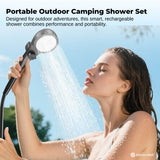 Portable Toilets & Showers: Social Hike Portable Camping Shower Kit - 6000MAh Outdoor Rechargeable Pump LED