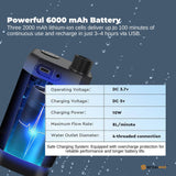 Portable Toilets & Showers: Social Hike Portable Camping Shower Kit - 6000MAh Outdoor Rechargeable Pump LED