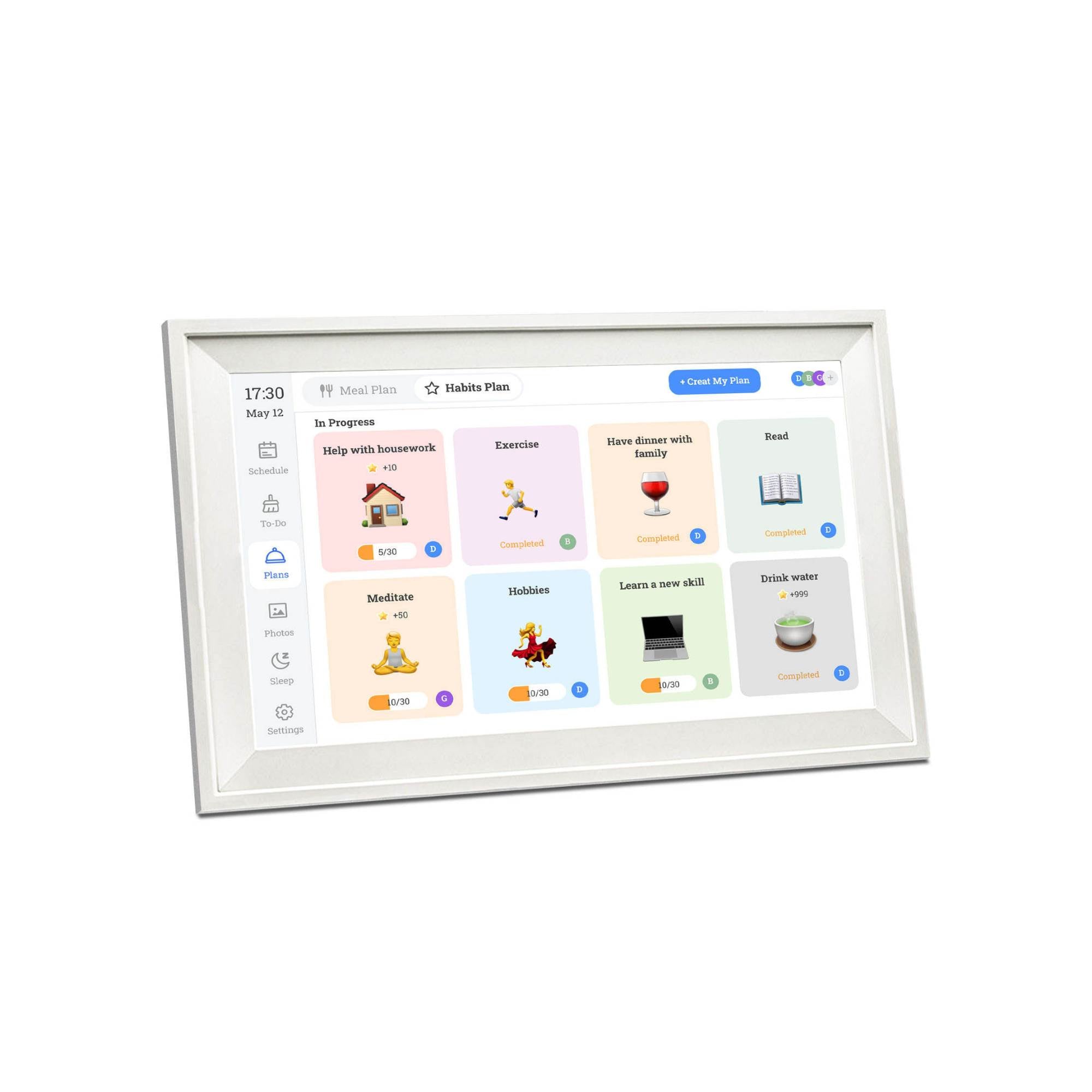 Kitchee 15.6" Digital Calendar Smart Family Planner - 39.6cm Touchscreen White